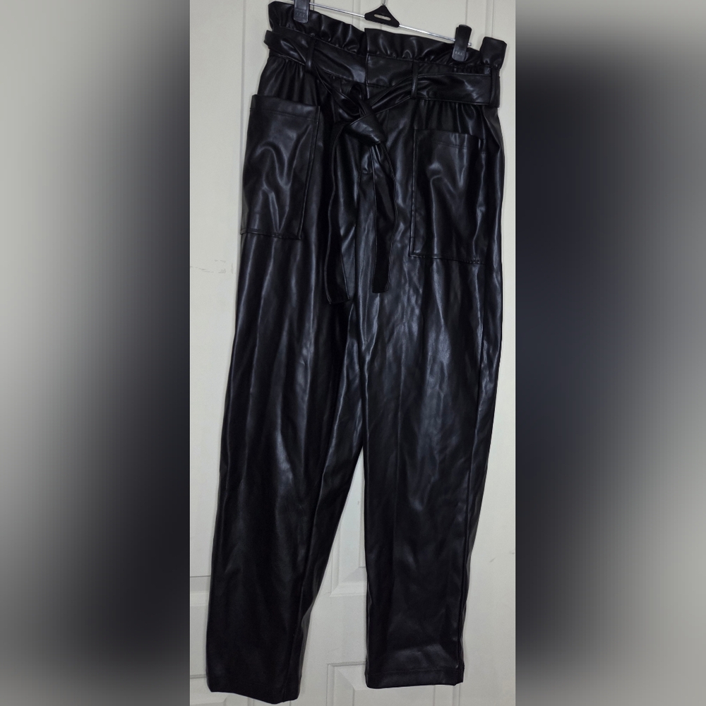 Who What Wear Black Faux Leather Pants